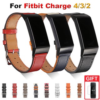 สินค้า สายนาฬิกาข้อมือสายหนังสําหรับ Fitbit Charge 4 / Charge 3 / Charge 2
