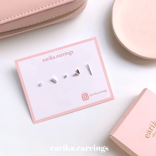 (กรอกโค้ด 72W5V ลด 65.-) earika.earrings - daily nabi set เซ็ตต่างหูผีเสื้อก้านเงินแท้ คนแพ้ง่ายใส่ได้