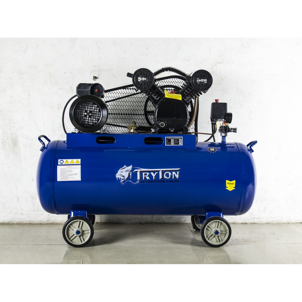 tryton-ปั๊มลมสายพาน-100-ลิตร-3-แรง-2-สูบ-รุ่น-tt-100l-3hp-ปั๊มลม-ปั้มลมสายพาน