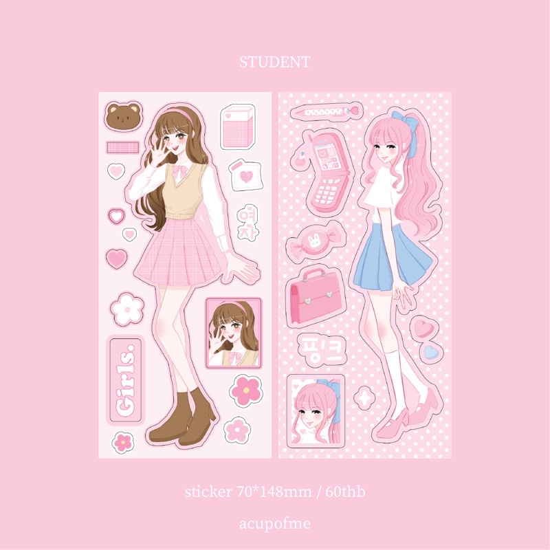 student-girl-sticker-สติกเกอร์ไดคัท