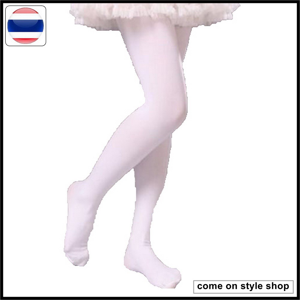 ถุงน่องเด็ก-สีขาว-4-7-ขวบ-7-11-ขวบ-ออกงาน-การแสดง-ถุงน่องเต้นบัลเล่ต์-pantyhose-for-children-white