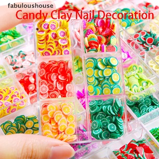 [fabuloushouse] อุปกรณ์ตกแต่งเล็บ ลายผลไม้ 3D 6 ช่อง DIY