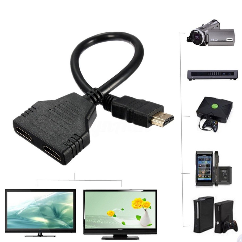 ภาพหน้าปกสินค้าตัวแปลงlสาย hdmi splitter 1 ออก 2 จอ full hd 1080p (สายต่อ) จากร้าน supachaitotoompon บน Shopee