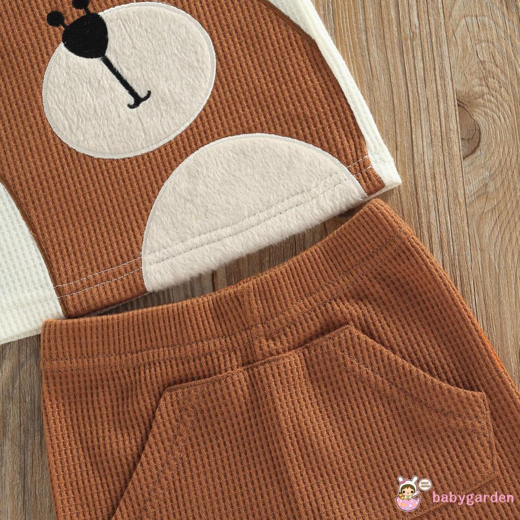 babygarden-0-24months-baby-boy-short-outfits-short-sleeve-cartoon-bear-printed-crew-neck-t-shirt-solid-color-elastic-waist-shorts-set