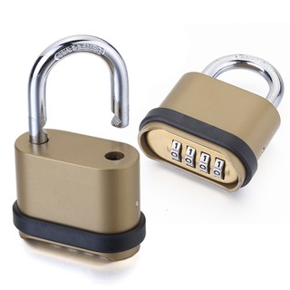 กุญแจรหัสทองเหลือง 4 หลัก รหัสตัวเลข ห่วงเหล็กชุบแข็งหนา 6 มม. 4-dial combination padlock Password Lock coded Security