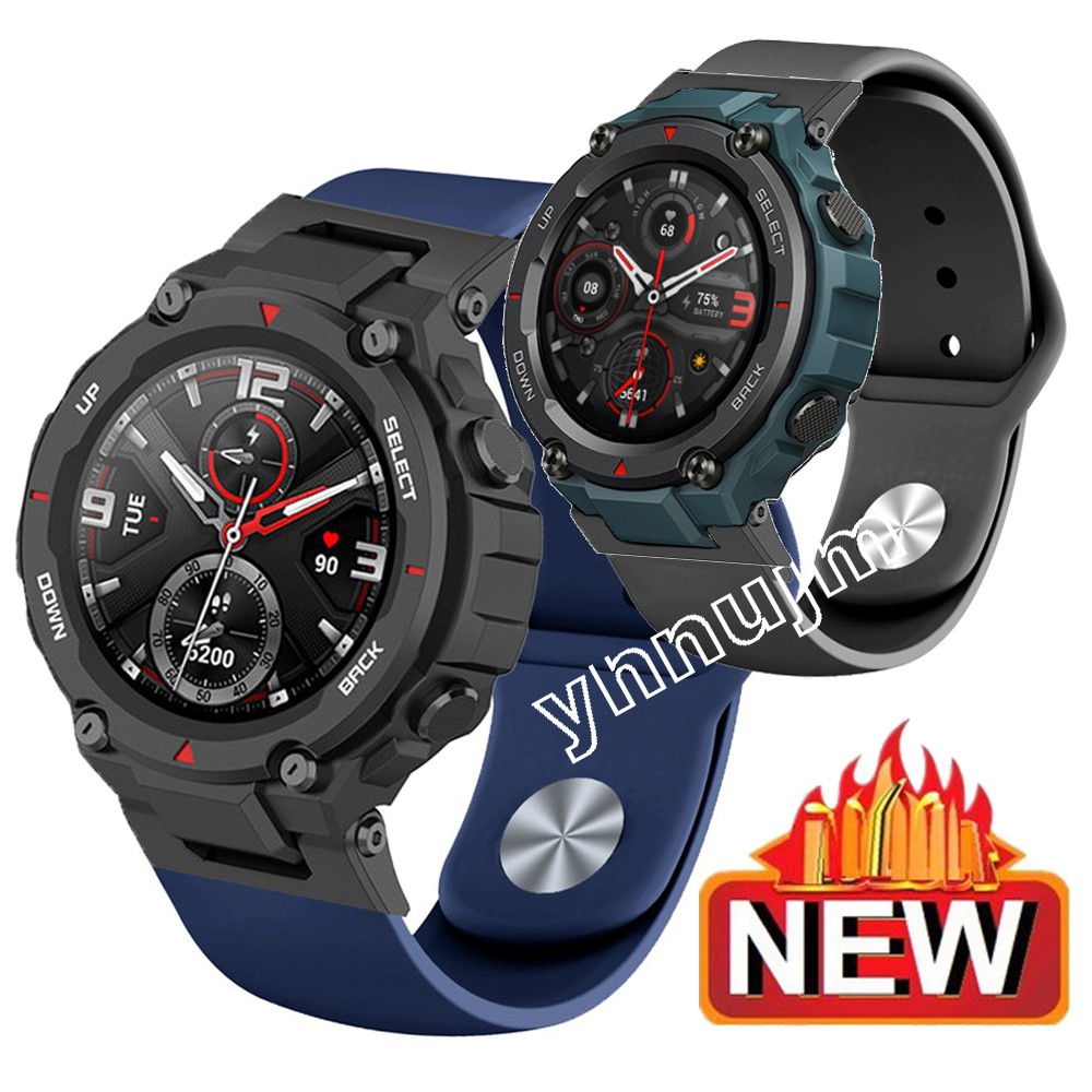 ภาพหน้าปกสินค้าสายนาฬิกาข้อมือซิลิโคน แบบเปลี่ยน สําหรับ Amazfit T-rex Smart watch Xiaomi Huami Amazfit T rex 2