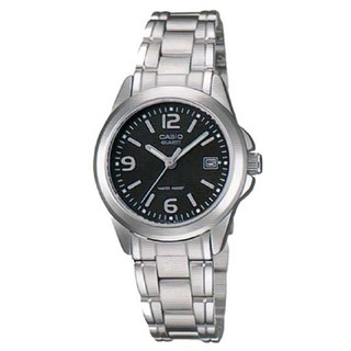 Casio Standard นาฬิกาข้อมือผู้หญิง สายสแตนเลส รุ่น LTP-1215A-1ADF - สีเงิน/ดำ