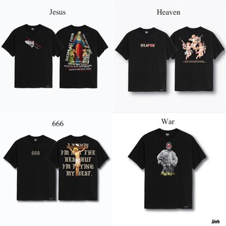 เสื้อยืดขายดี🔥 7.7 SALE 🔥 ® เสื้อ Oversize รุ่น Heaven, 666, War, Jesus สีดำ ( ลิขสิทธิ์แท้ ) OSS-3XL