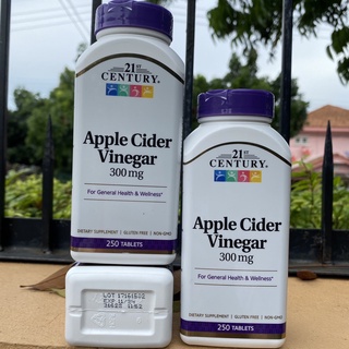 พร้อมส่ง 21ST CENTURY® APPLE CIDER VINEGAR 250 Tabletsราคา/1ชิ้น