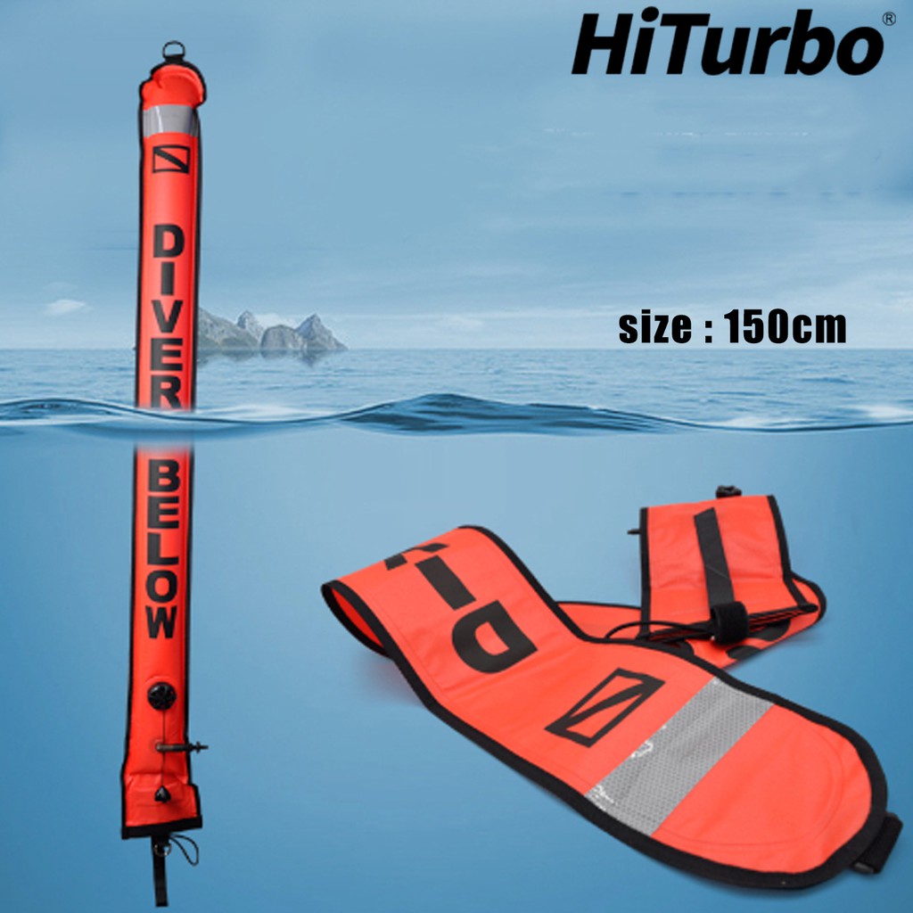 ภาพหน้าปกสินค้าHiturbo Scuba Diving Smb Surface Marker เทปสะท้อนแสงสําหรับดําน้ํา 150CM