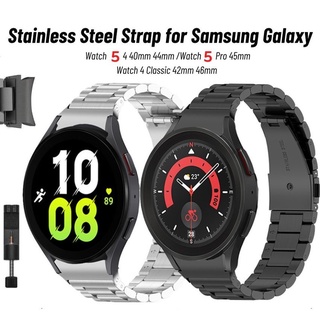 อะไหล่สายนาฬิกาข้อมือสเตนเลส ไม่มีช่องว่าง สําหรับ Samsung Galaxy Watch 5 4 40 มม. 44 มม. Galaxy Watch 5 Pro 45 มม. Watch 4 Classic 42 มม. 46 มม.