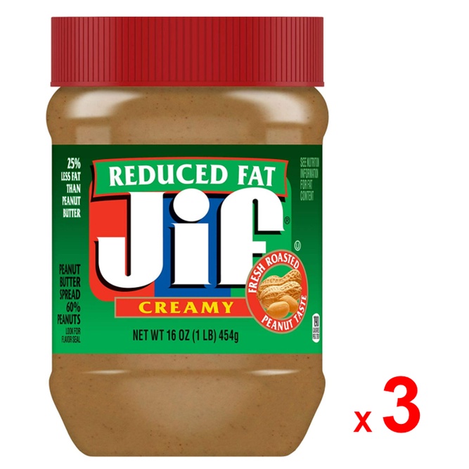 jif-ครีมเนยถั่วลิสง-จิฟ-ครีมมี่-พีนัท-บัตเตอร์-ไขมันต่ำ-สูตร-ถั่วลิสงคั่ว-น้ำมันเรพซีด-ปราศจากกลูเตน-3-ขวด-ขวดละ-454-กรั