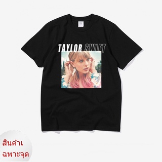 ผ้าฝ้ายแท้star tshirtราคาต่ำสุด!!เสื้อยืดลําลองผ้าฝ้ายพิมพ์ลาย Taylor Swift ME Portrait ทรงหลวมสําหรับผู้ชาย alLrS-3XLal