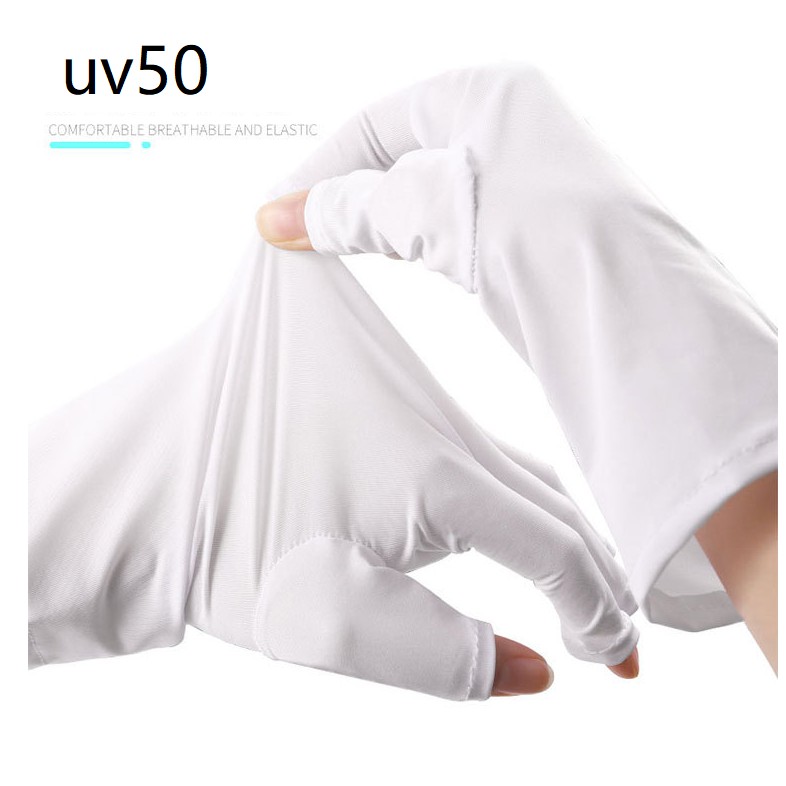 ภาพสินค้าถุงมือกันรังสียูวีเจลสำหรับทำเล็บ UV50+ จากร้าน rohwxy บน Shopee ภาพที่ 1