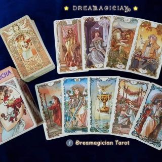 ไพ่ยิปซีภาพสวยหวาน Mucha Tarot/ไพ่ยิปซีแท้/ไพ่ยิปซีลดราคา/ไพ่ไรเดอร์เวท/ไพ่ทาโร่ต์/ไพ่ออราเคิล/Tarot/Tarot Cards/Oracle