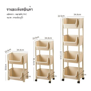 ชั้นวางของ  (A001) ชั้นวางของอเนกประสงค์ ที่วางของพลาสติก  มีล้อ หมุน 360 องศา ถอดได้