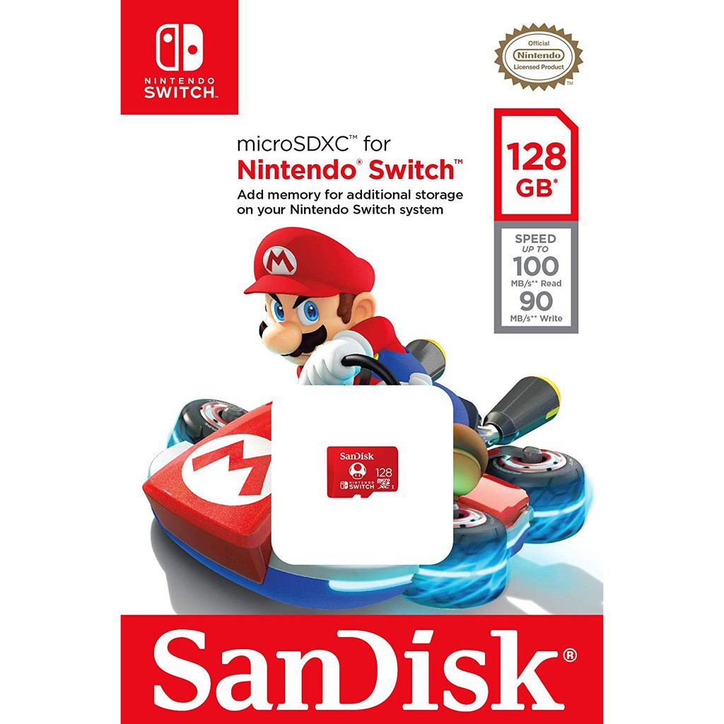 ภาพสินค้าSanDisk microSDXC for the Nintendo Switch 128GB ลายมาริโอ้ (SDSQXAO-128G-GN3ZN, Mario) จากร้าน sandisk_thailand_officialshop บน Shopee ภาพที่ 1