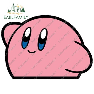 Earlfamily สติกเกอร์กันน้ํา ลายการ์ตูนอนิเมะ Kirby Peek JDM RV ขนาด 13 ซม. x 9 ซม. สําหรับติดตกแต่งหน้าต่างรถยนต์