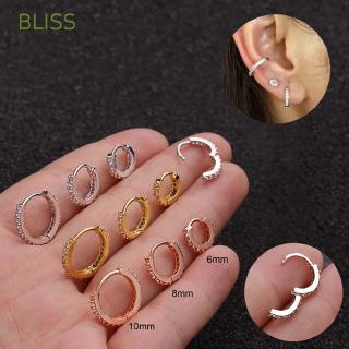 bliss dath 6/8 มม. อุปกรณ์เสริม rose gold/silver ต่างหูห่วง