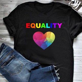 เสื้อยืดโอเวอร์ไซส์ แขนสั่น สีดำ ผ้านุ่มมาก รุ่น equality