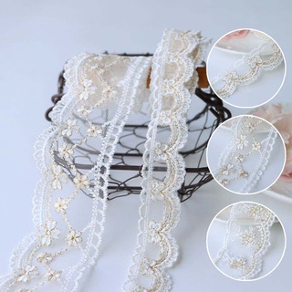 [พร้อมส่ง] ริบบิ้นลูกไม้ ปักลายดอกไม้ สําหรับตกแต่งผ้าม่าน งานแต่งงาน ปาร์ตี้ DIY