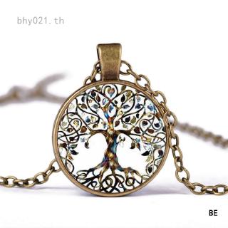 bhy021 Vintage Natural Crystal Quartz Gemstone Tree of Life Pendant Necklace Jewelry Gifts