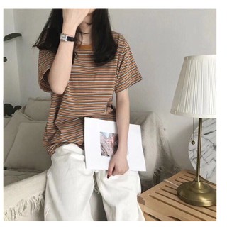 ภาพขนาดย่อของภาพหน้าปกสินค้าเสื้อยืด ลายทาง ลายขวาง จากร้าน luckin.u บน Shopee