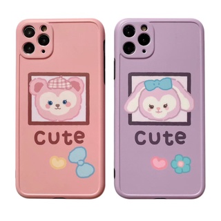เคสไอโฟน เคสซิลิโคน 11 12 promax iPhone case for iPhone X XS MAX XR  7+ 8PLUS Cuteกระต่ายม่วง TPU-R1606 Cuteหมีชมพู TPU-