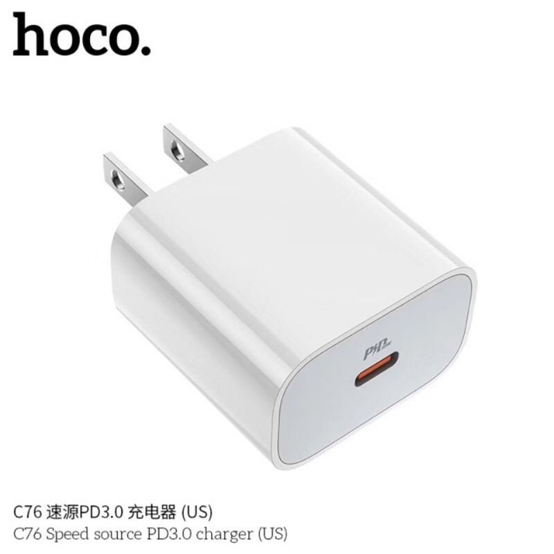 hoco-รุ่นc76-adapter-ของแท้-100-หัวชาร์จเร็ว-ชาร์จเร็ว-pd-quick-charge-20w