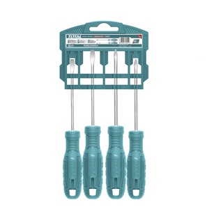 TOTAL ชุดไขควง 4 ตัวชุด (ปากแบน + ปากแฉก) รุ่น THTDC250401 ( 4 pcs Screwdriver Set )