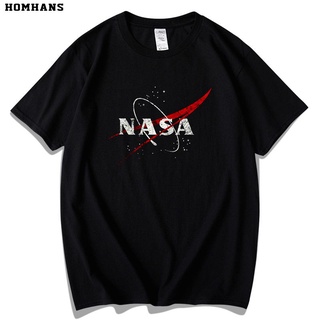 เสื้อยืดโอเวอร์ไซส์สีแดงเกาหลีผ้าฝ้ายแขนสั้นเสื้อยืด nasa Mars โครงการนักบินอวกาศนักดาราศาสตร์ geek geek breathable พิมพ