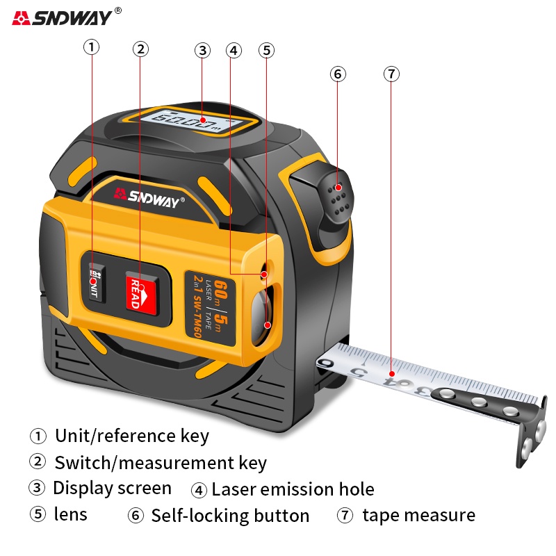 sndway-2-in-1-เทปวัดระยะทางเลเซอร์ดิจิทัล-40-ม-60-ม