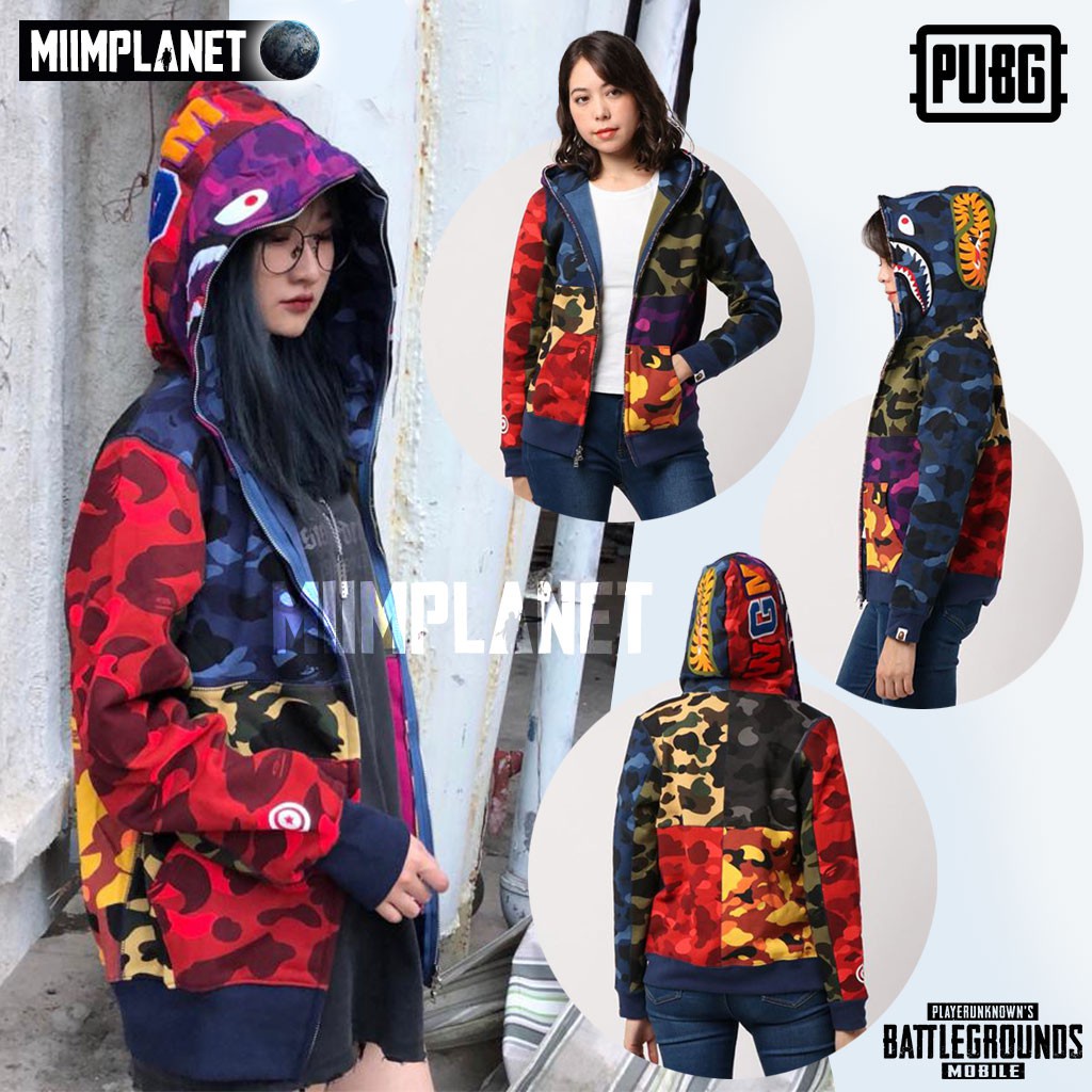 ✢✧[พร้อมส่ง!] เสื้อฮู้ด BAPE X PUBG MIX camouflage Shark hoodies 🐬 ทุกไซส์  M-XXL แจ็คเก็ต | Shopee Thailand