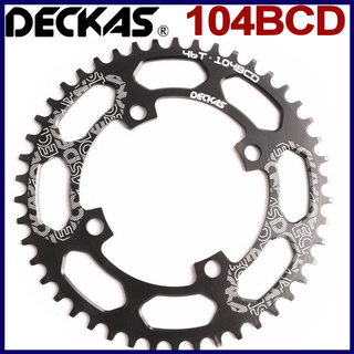 Deckas 104BCD จานหน้ารถจักรยานเสือภูเขา อะลูมิเนียม ทรงกลม แคบ กว้าง 40T 42T 44T 46T 48T 50T 52T