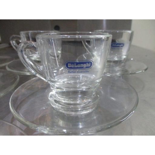 Delonghi Glass espresso cups & saucers | Shopee Thailand