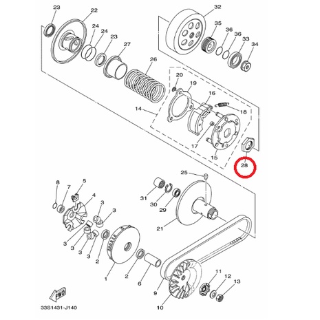 น็อต-ผ้าคลัทช์-mio-125-mio-125i-แท้ศูนย์-yamaha-mio125-มีโอ-125-คาร์บู-มีโอ-125i-หัวฉีด-น๊อต-ผ้าคลัท-ผ้าครัช