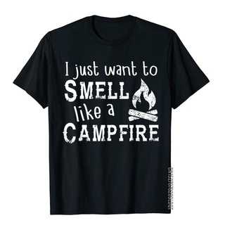 เสื้อยืดโอเวอร์ไซส์เสื้อยืดผ้าฝ้าย พิมพ์ลาย I Just Want To Smell Like A Campfire 3 มิติ สําหรับผู้ชายS-5XL