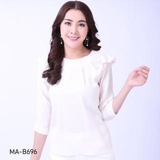 AMILA Blouse AM-B696 ชีราเม้นท์ แขนสั้น IGPU19-SL6