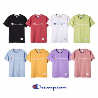 ของแท้ Champion แบบคลาสสิก งานปัก คอกลม เสื้อยืด คอตโต้ 100%