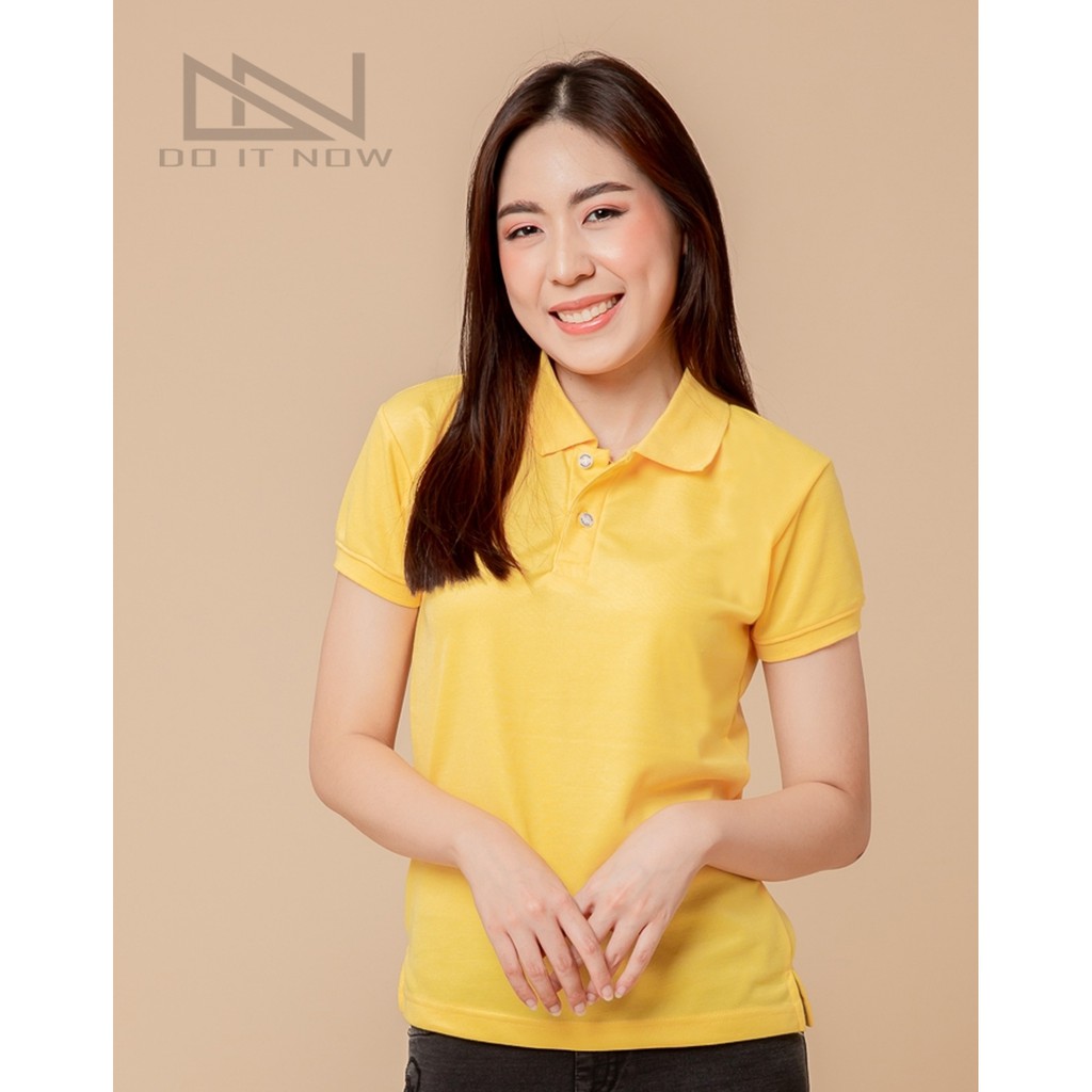 เสื้อโปโลแขนจั๊ม-สีเหลือง-หญิง-by-doitnow-สินค้าคุณภาพ-จากแห่งผลิตโดยตรง