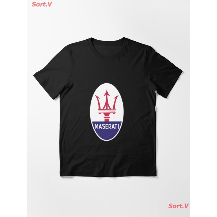 car-maserati-logo-essential-t-shirt-เสื้อยืดพิมพ์ลาย-เสื้อยืดโลโก้รถ