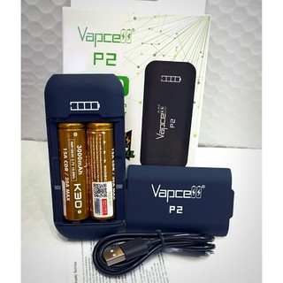 [ P2/K30 ]ชุดชาร์จพร้อมถ่าน 2 ก้อน Vapcell P2 + Vapcell K30