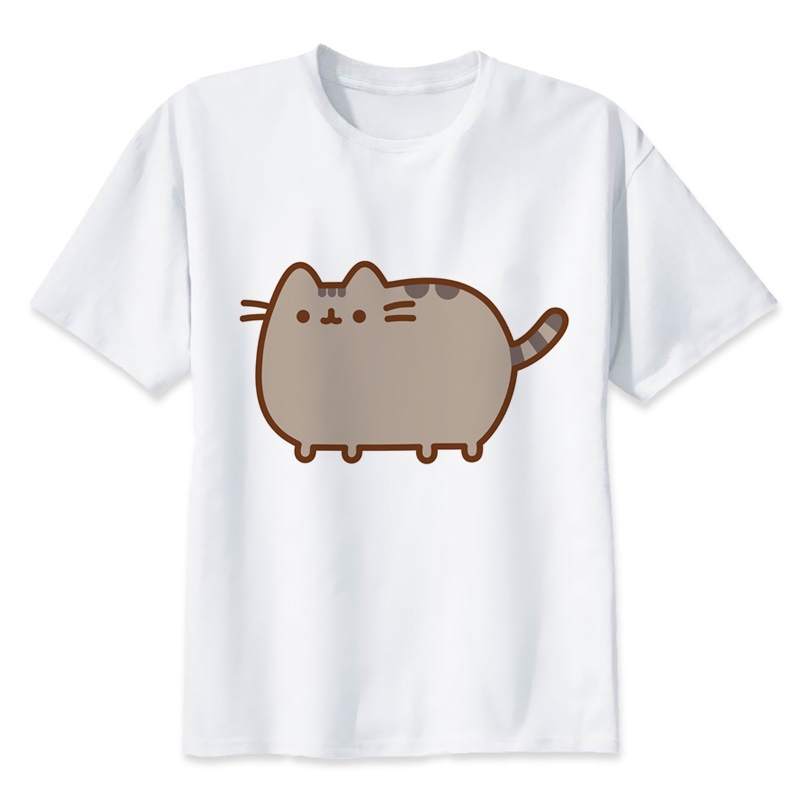 เสื้อยืดลายแมว-pusheen-bajuเสื้อยืดคอกลมสามารถปรับแต่งได้