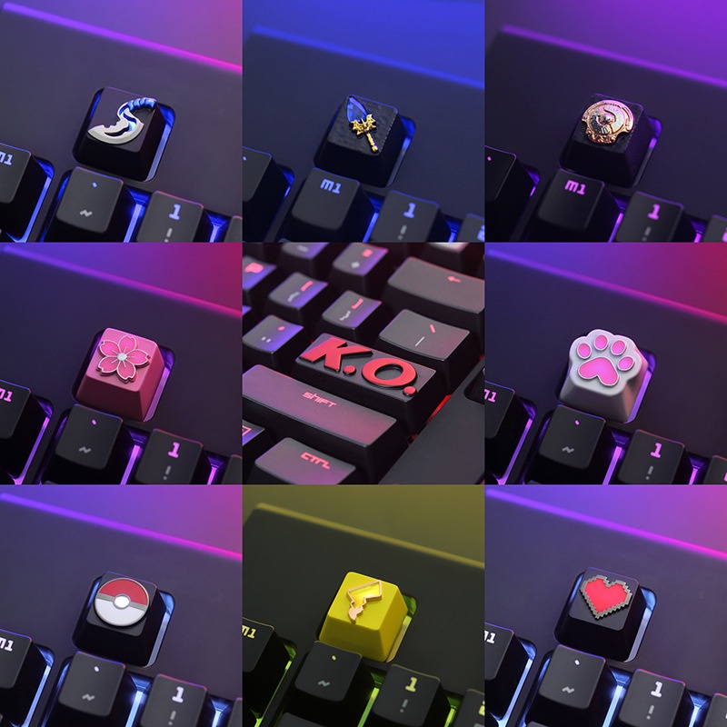 【Keycap】ปุ่มกดคีย์บอร์ด โลหะผสม ลายเกม LOL DVA OW EVA Pikachu ...