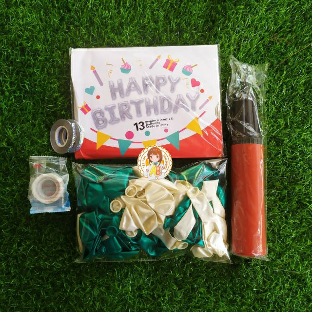 ชุดลูกโป่งวันเกิด-ลูกโป่ง-100-ใบ-ตัวหนังสือ-happy-birthday