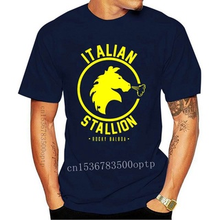 เสื้อยืดโอเวอร์ไซส์ใหม่ เสื้อยืดลําลอง ผ้าฝ้าย แขนสั้น พิมพ์ลาย ITALIAN STALLION MENS ROCKY BALBOA BOXING GYM TRAINING F
