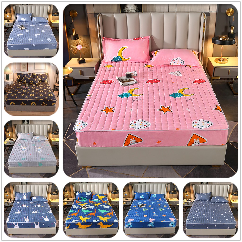 ผ้าคลุมเตียง-ใช้ได้ที่นอนหนา12นิ้ว-ผ้ารองกันเปื้อน-360องศา-ไม่รวมปลอกหมอน-ปลอกที่นอน-ป้องกันไรฝุ่น-mattress-protector