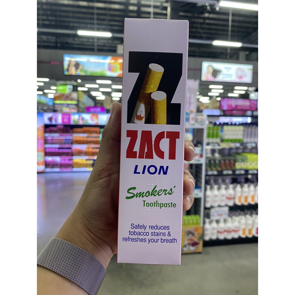 zact-lion-ยาสีฟัน-ขจัดคราบ-แซคท์-สูตรสำหรับผู้ดื่มกาแฟ-ชาและผู้สูบบุหรี่-มี-2สูตร-2-ขนาด