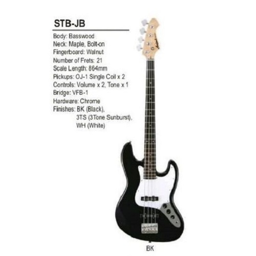 aria-pro-ii-stb-jb-bk-กีตาร์เบส-แอเรีย-electric-bass-พร้อมกระเป๋า-gigbag