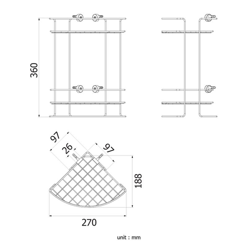 vrh-ตะแกรงเข้ามุม-2-ชั้น-รุ่น-hw105-w105a-ขนาด-200-x-280-x-360-มม-สีสเตนเลส-ชั้นวางของ